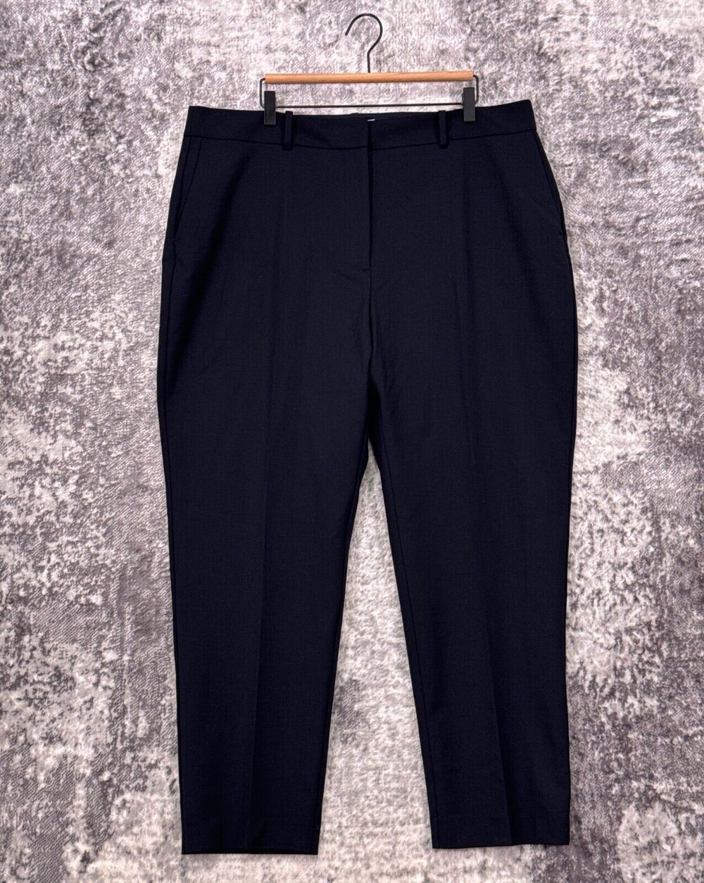 New Boden Pants 20-22 L Womens Kew Wool Twill Trouser Navy Blue Plus Size TALL